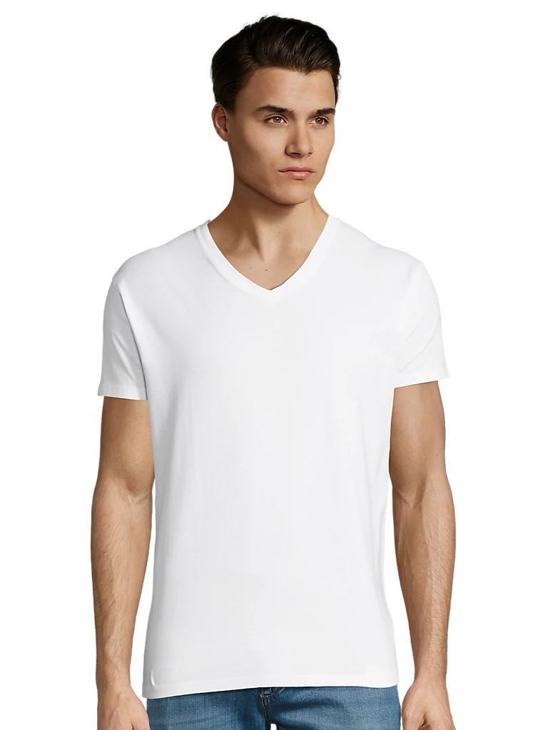 Tee-shirt col V manches courtes homme