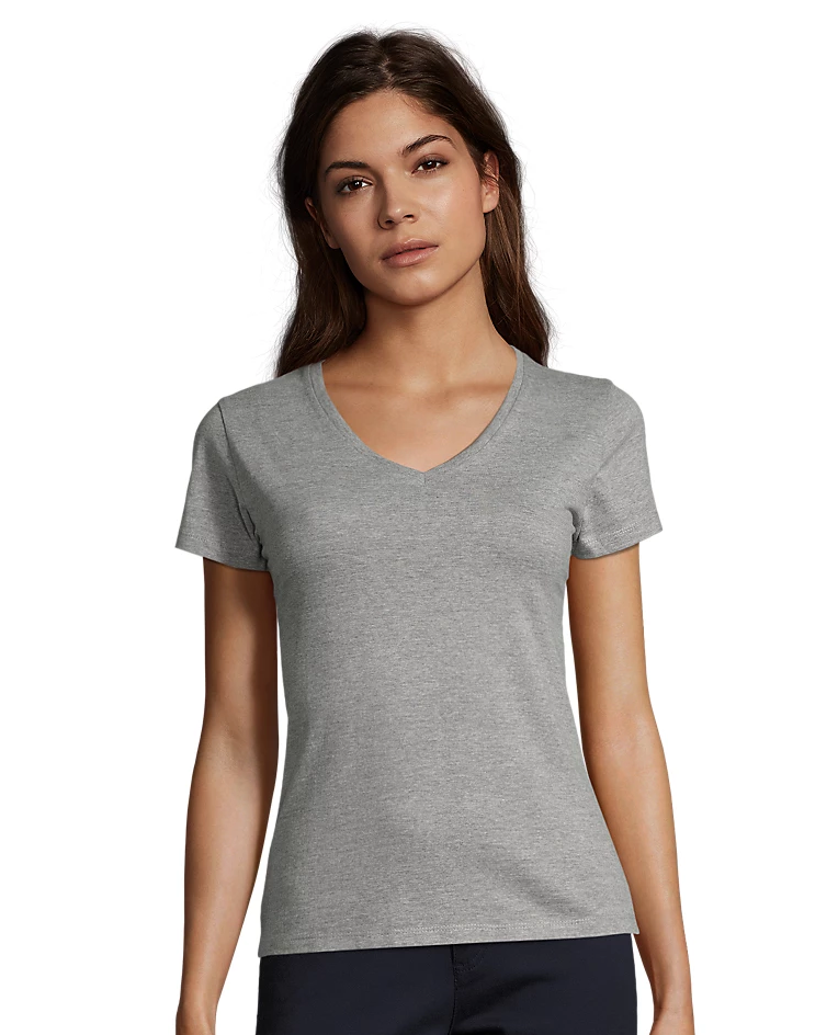 Tee-shirt col V manches courtes femme