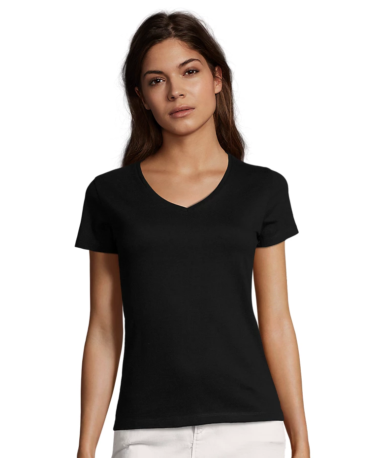 Tee-shirt col V manches courtes femme