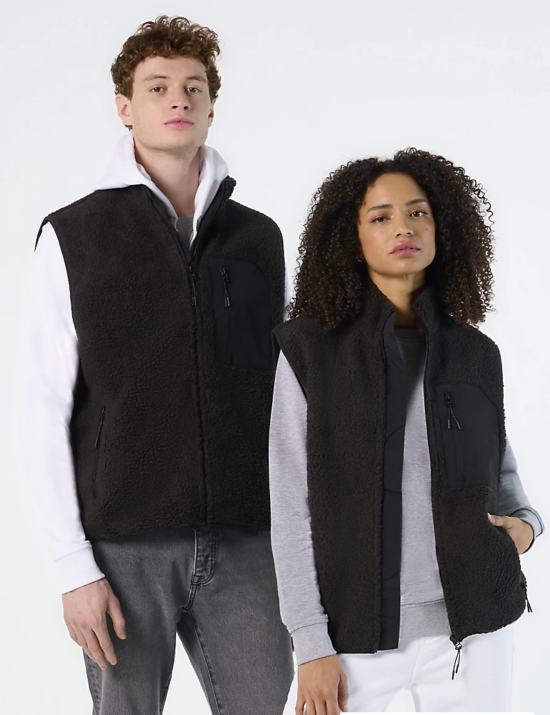 Veste Sherpa sans manches unisexe