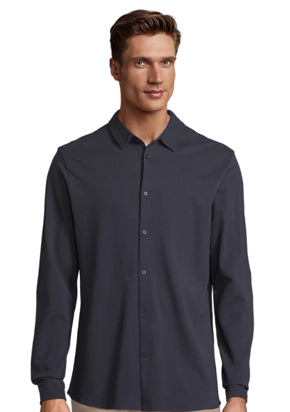 Chemise en coton piqué homme