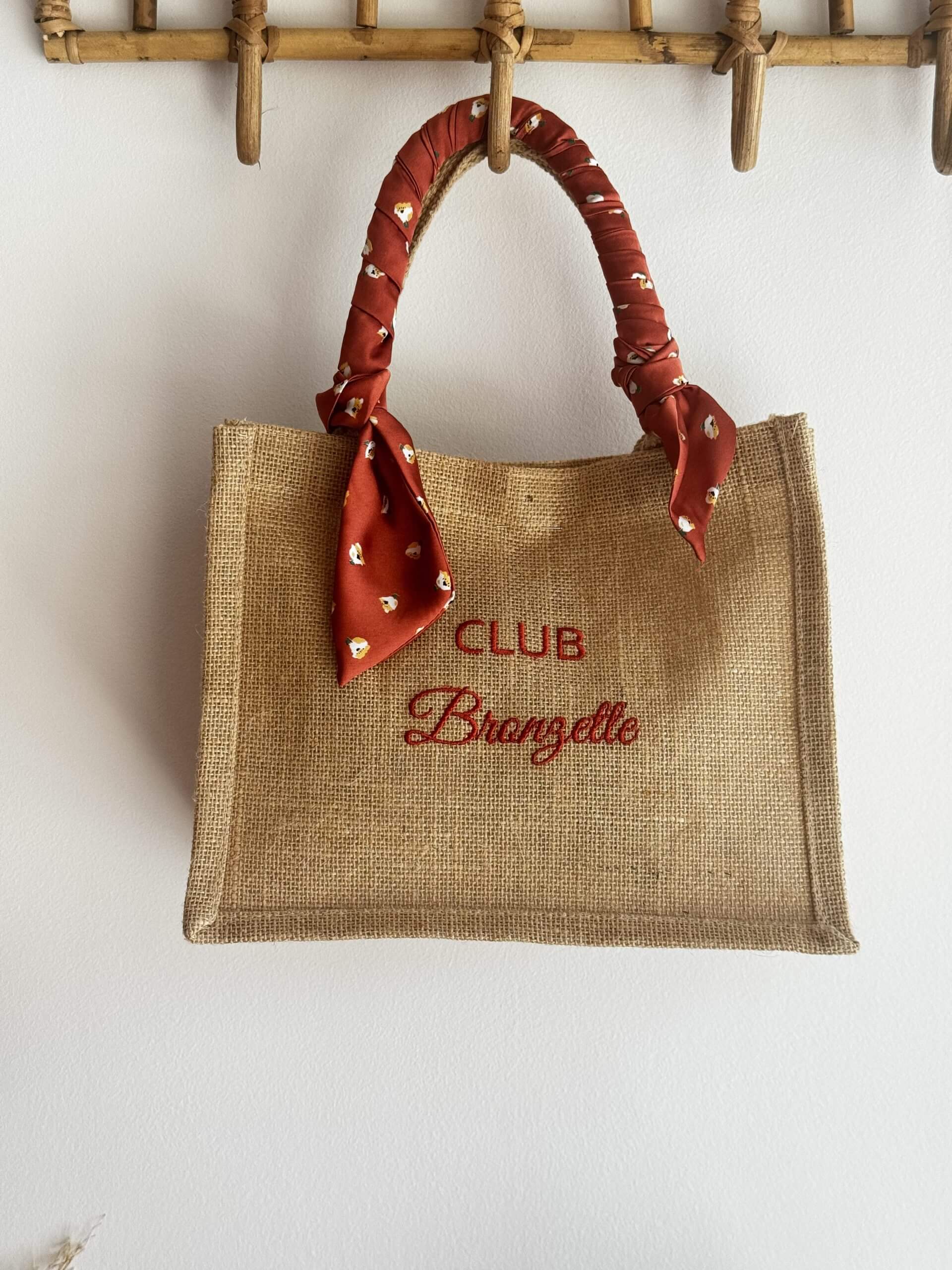 Petit format - Ruban fleur terre - Club Bronzette - Broderie Terracotta