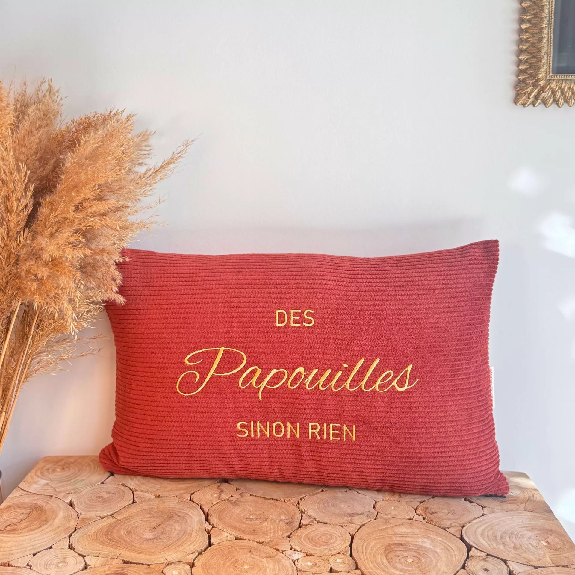 Coussin terracotta - Des papouilles sinon rien