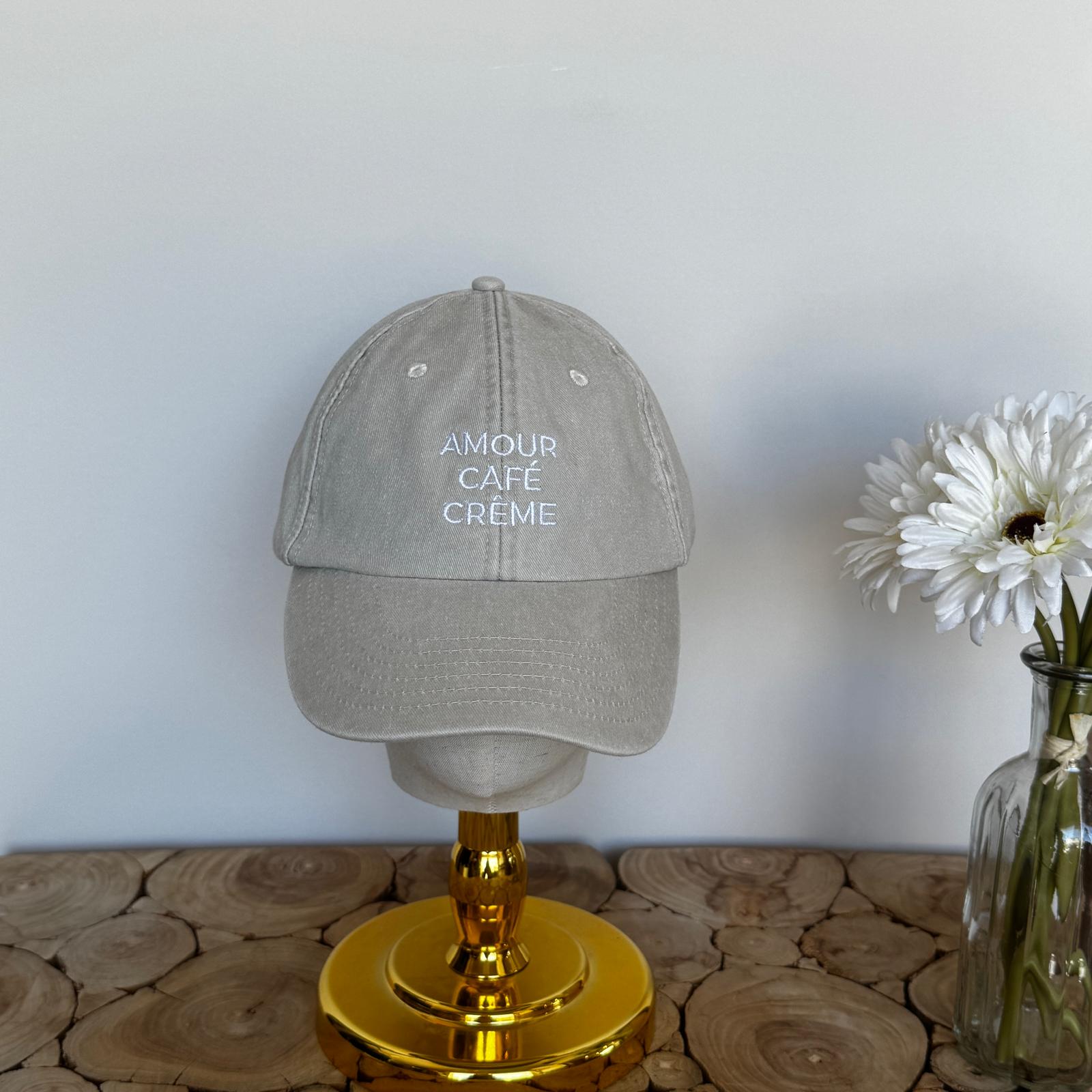 Casquette vintage Amour café crème