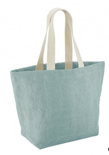 Sac de plage en toile de jute effet lavé