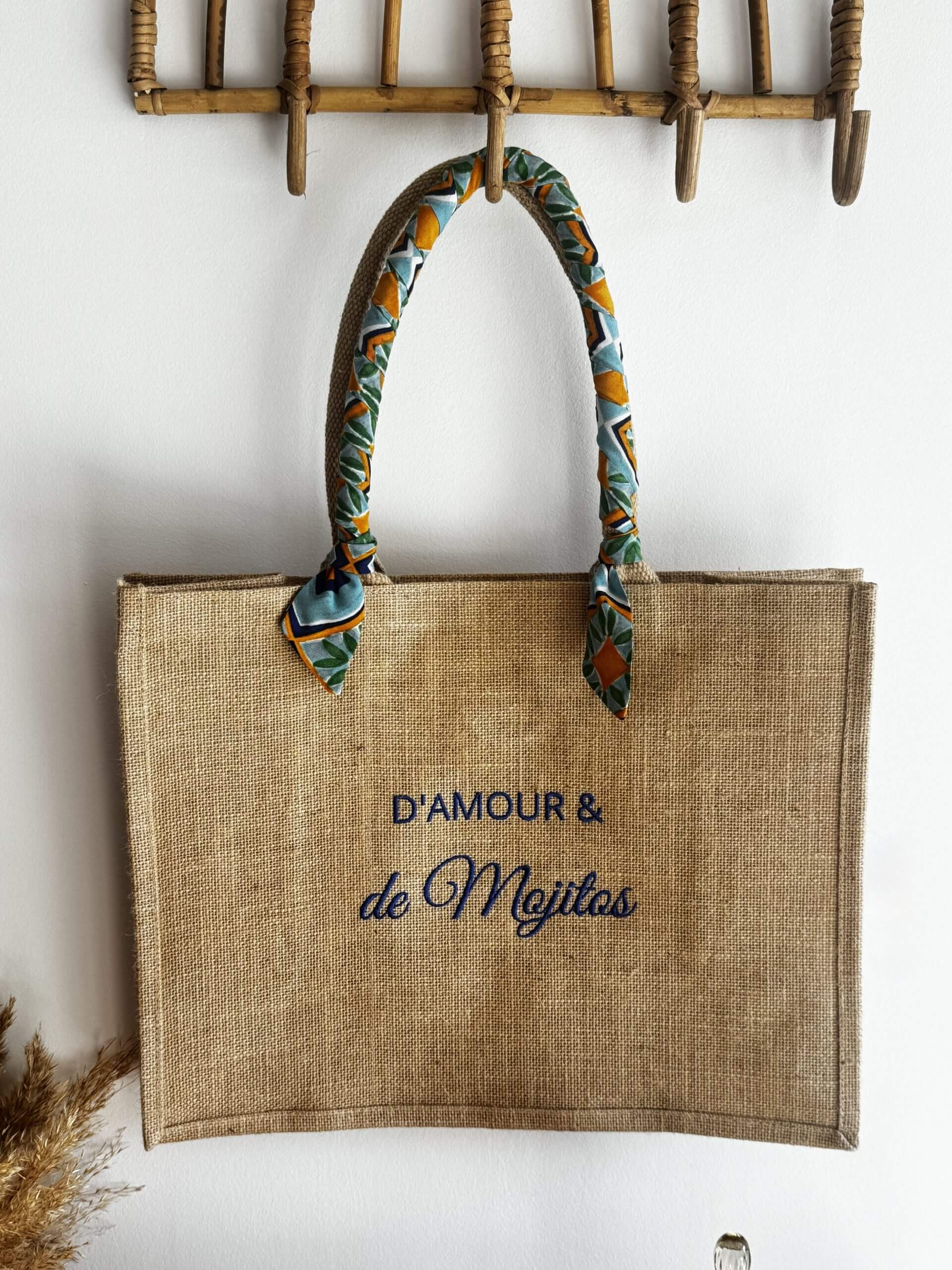Grand format - Ruban como - D'amour et de mojito - Broderie bleu nuit