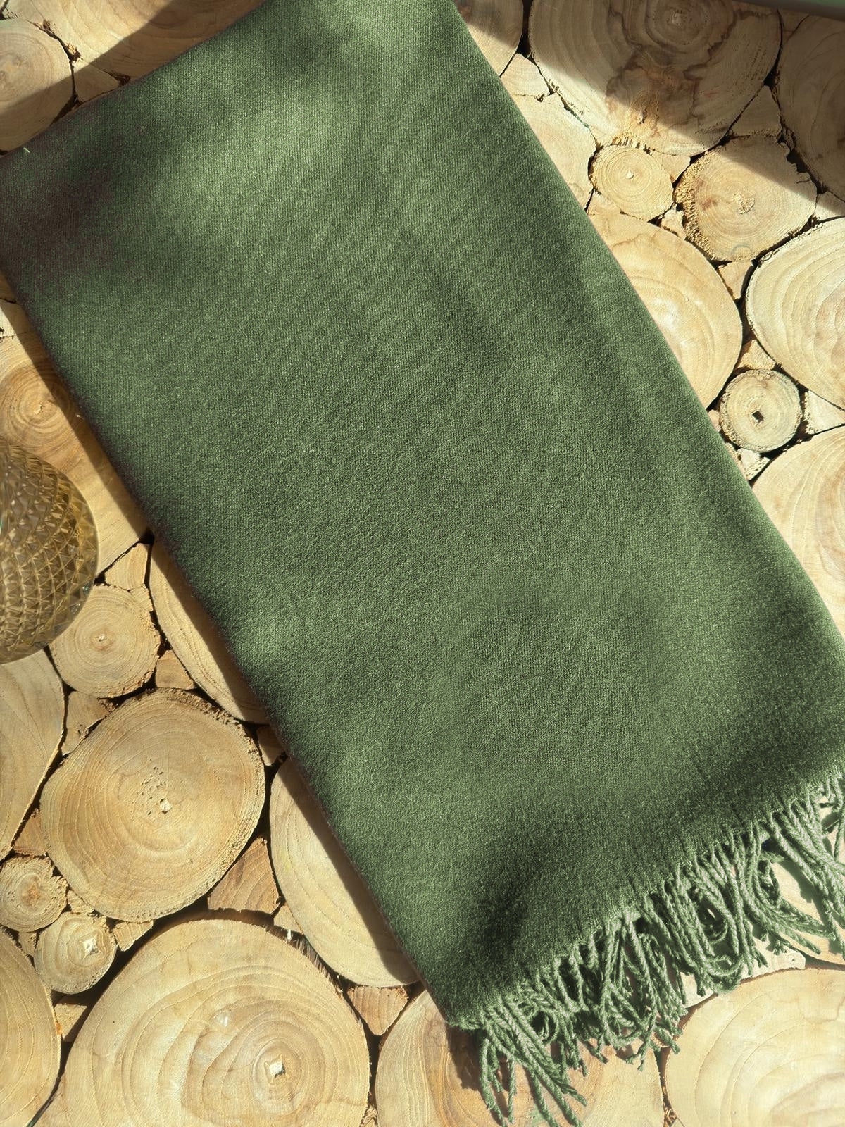Écharpe binôme kaki à personnaliser, avant broderie