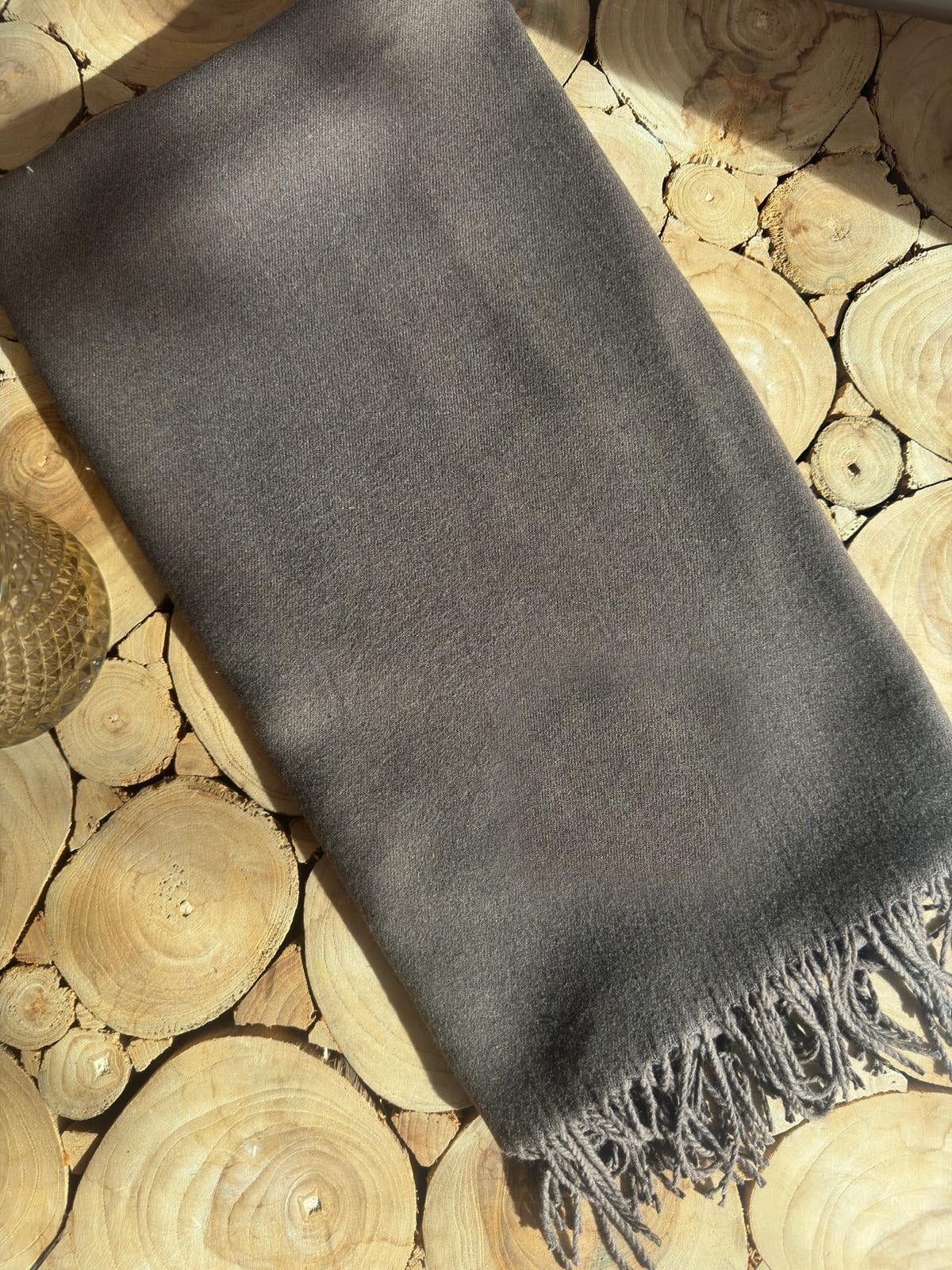 Écharpe binôme marron à personnaliser, avant broderie