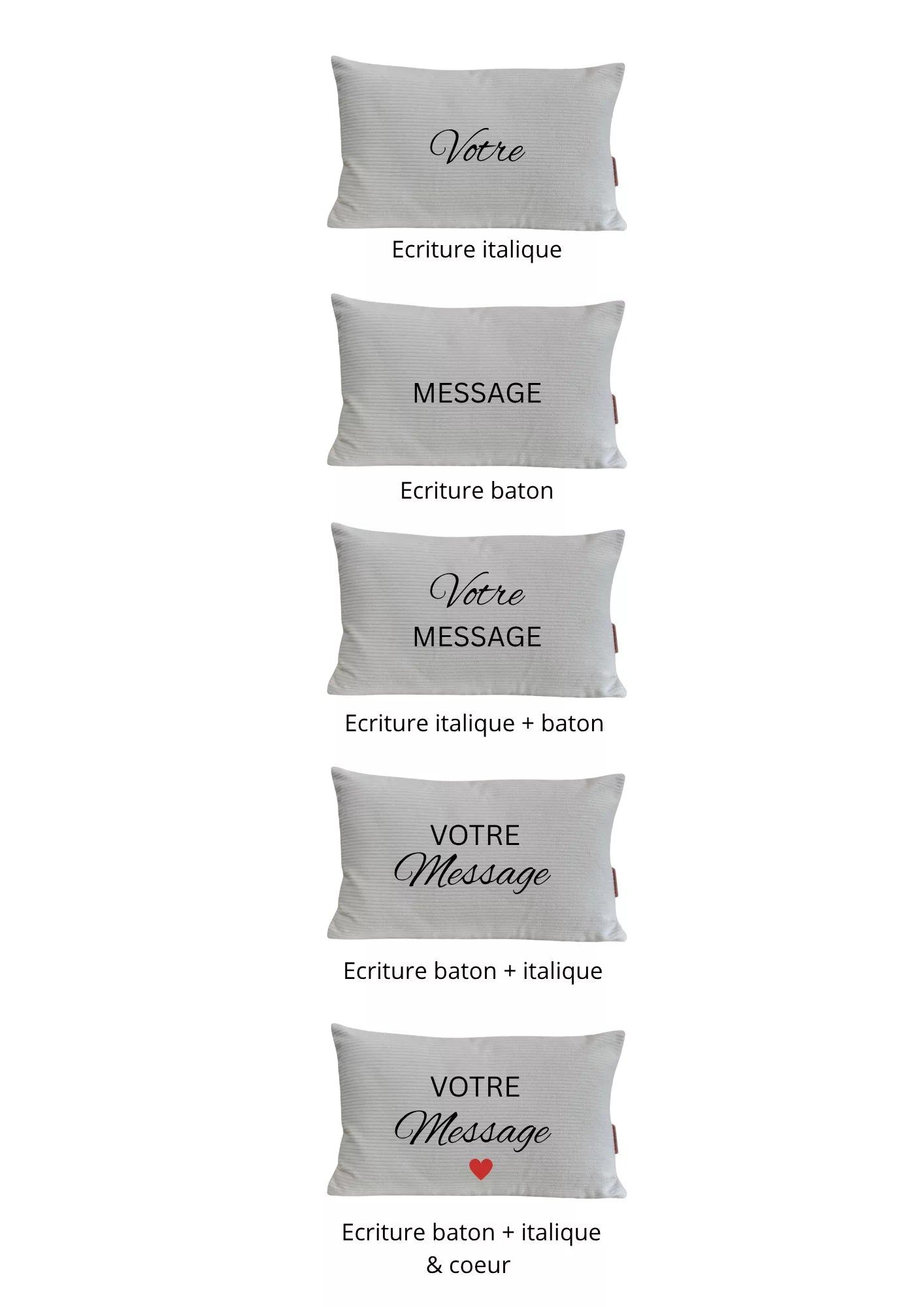 Coussin messages & petit coeur