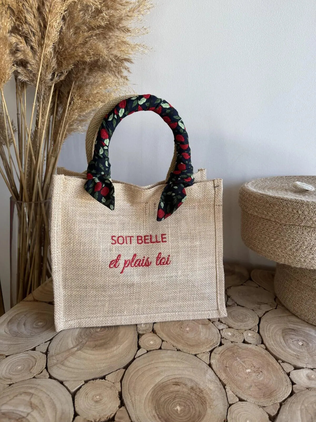 Petit format - Ruban Fleuri - Soit belle et plais toi - Broderie bordeaux