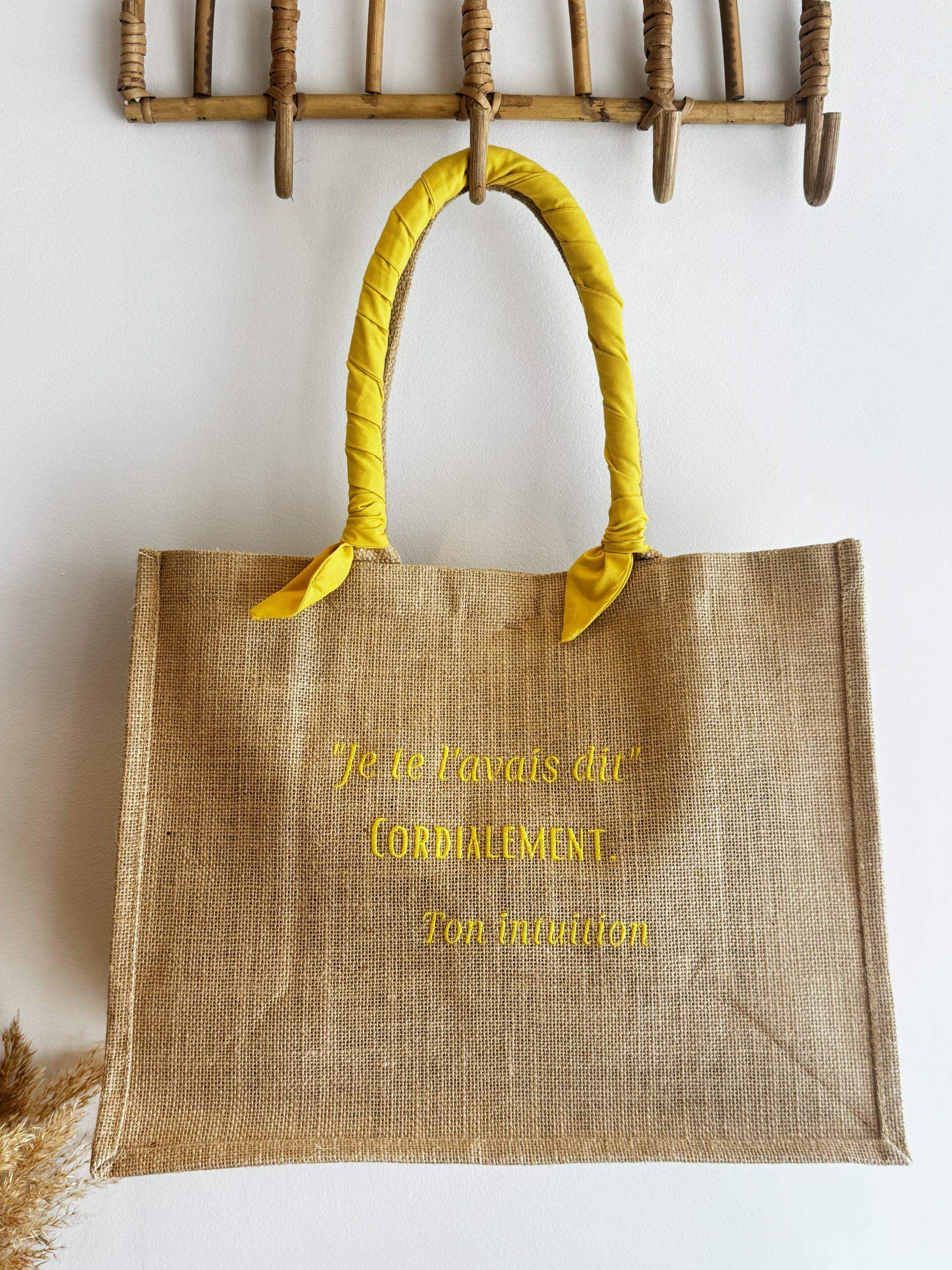 Grand format - Ruban Jaune - Je te l'avais dis - Broderie Mimosa