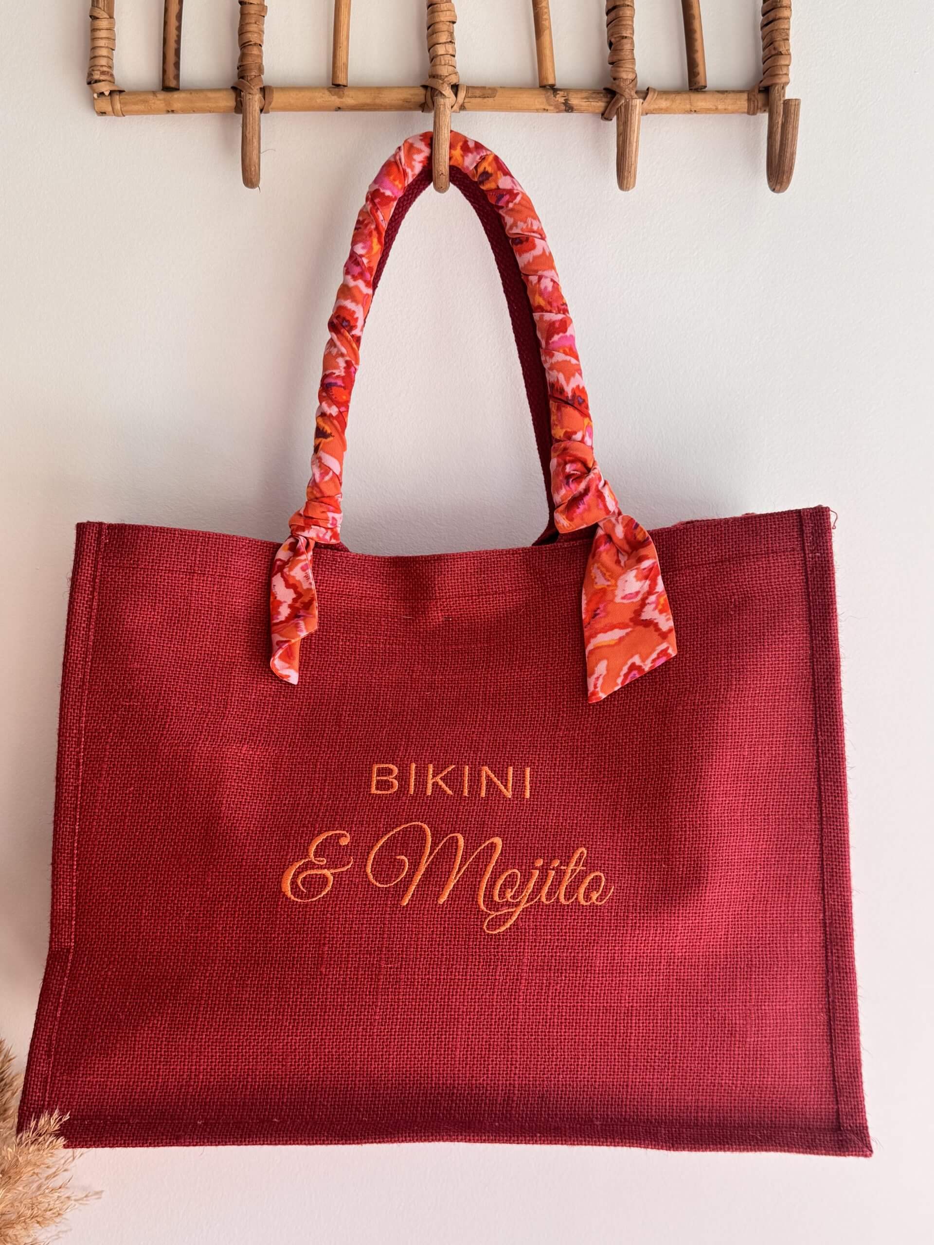 Grand format - Ruban Hippie - Bikini & Mojito - Broderie orange