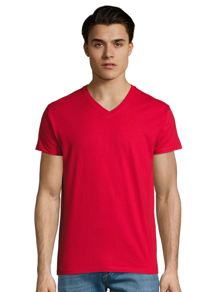 Tee-shirt col V manches courtes homme