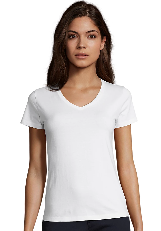 Tee-shirt col V manches courtes femme