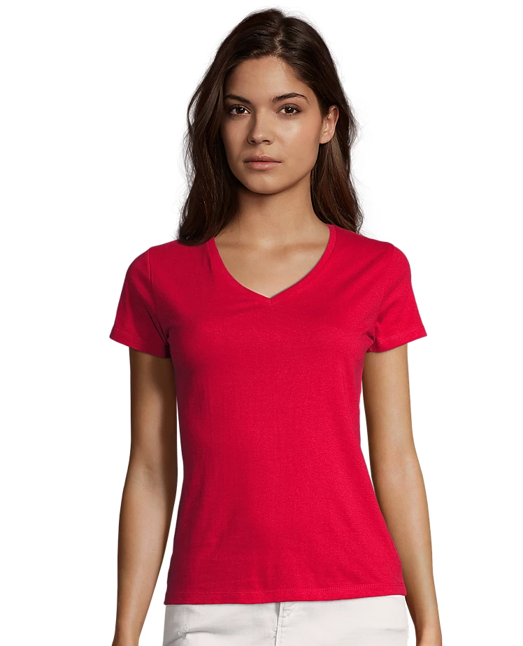 Tee-shirt col V manches courtes femme