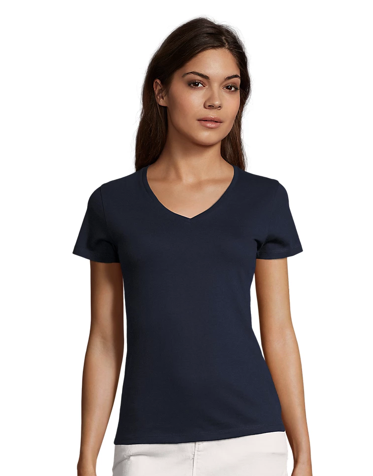 Tee-shirt col V manches courtes femme