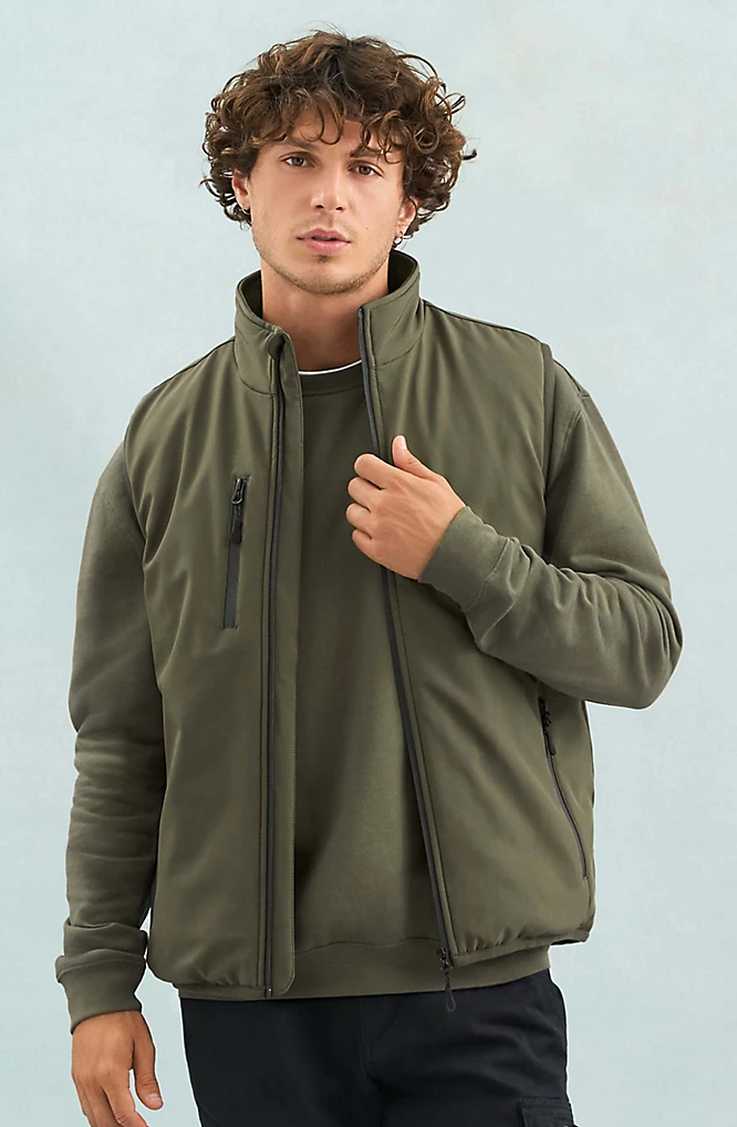 Veste softshell doublé doudoune sans manches homme