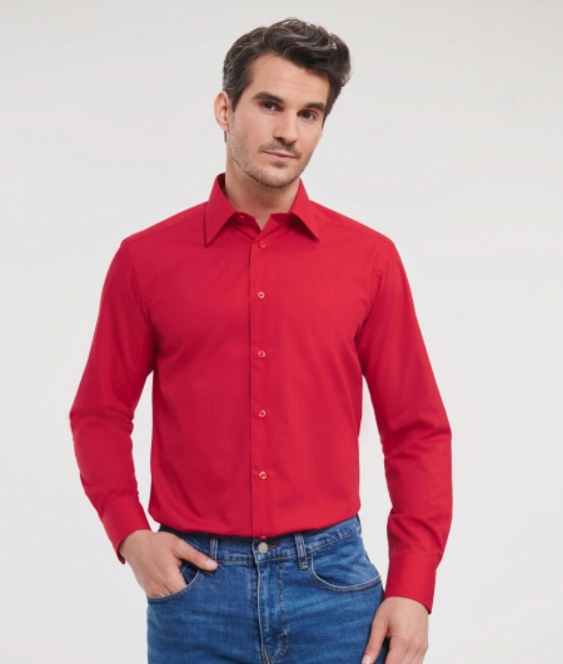 Chemise popeline manches longues homme