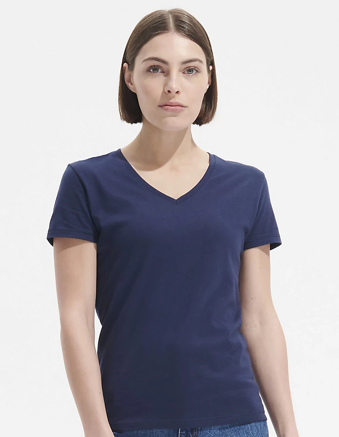 Tee-shirt col V manches courtes femme