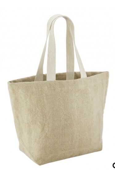 Sac de plage en toile de jute effet lavé