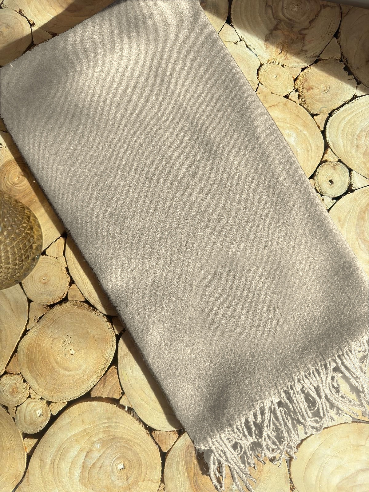 Écharpe binôme beige à personnaliser, avant broderie