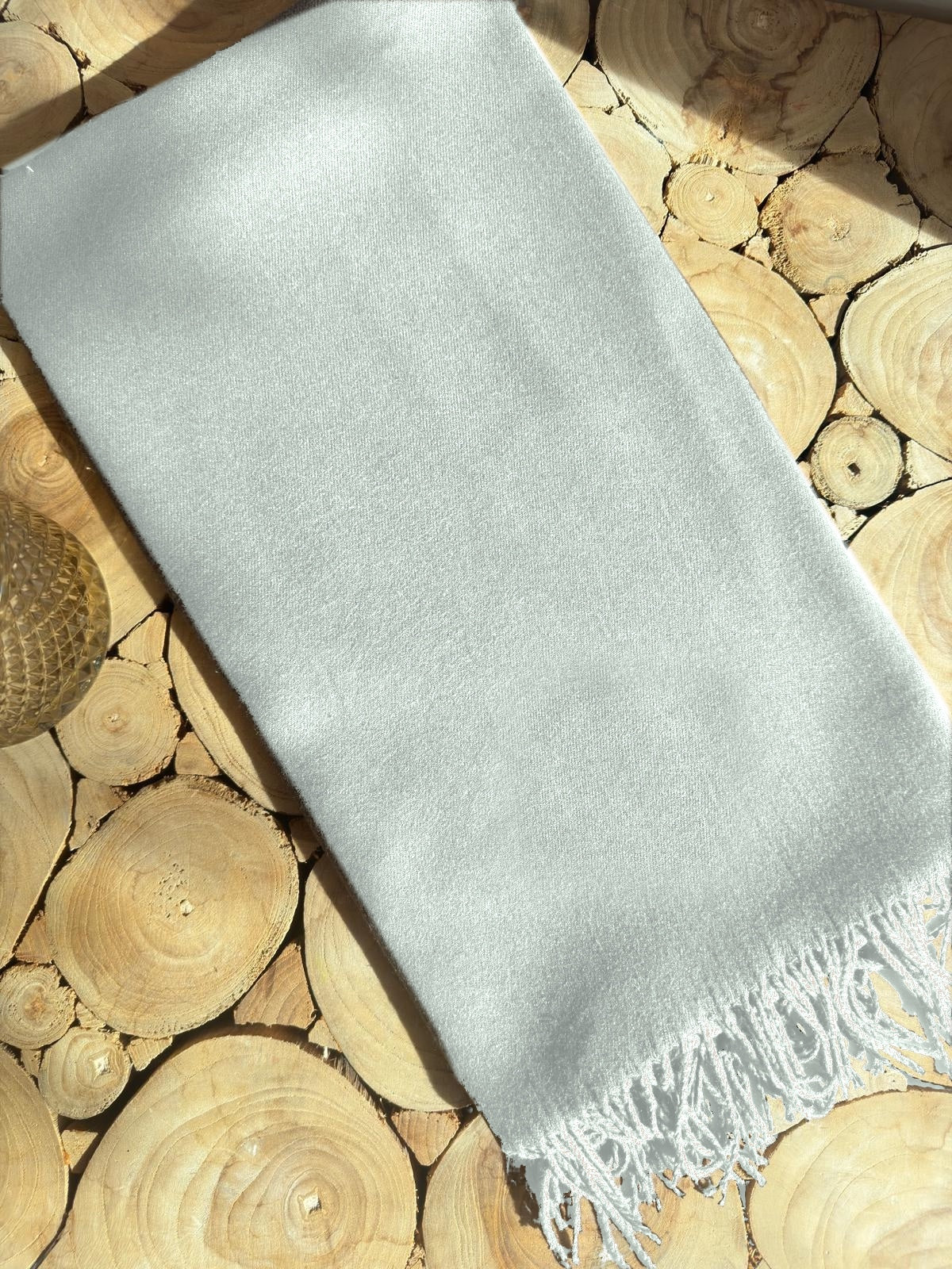 Écharpe binôme gris clair à personnaliser, avant broderie