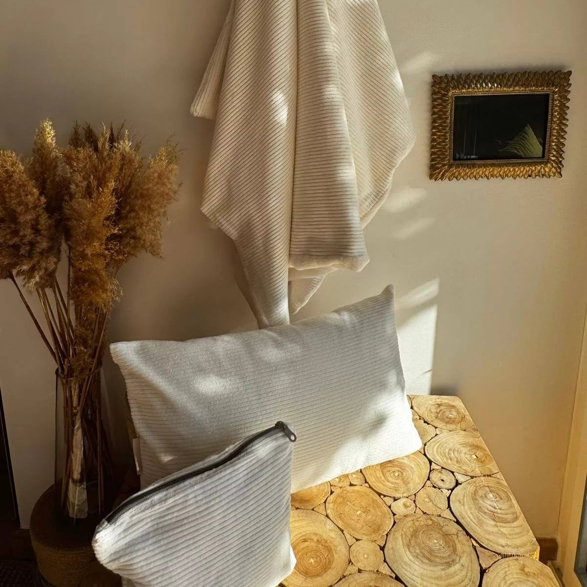 Parure bébé – Plaids + pochette + Coussin Velours
