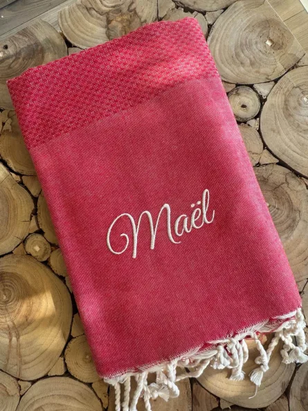 Fouta nid d'abeille unis – Image 3