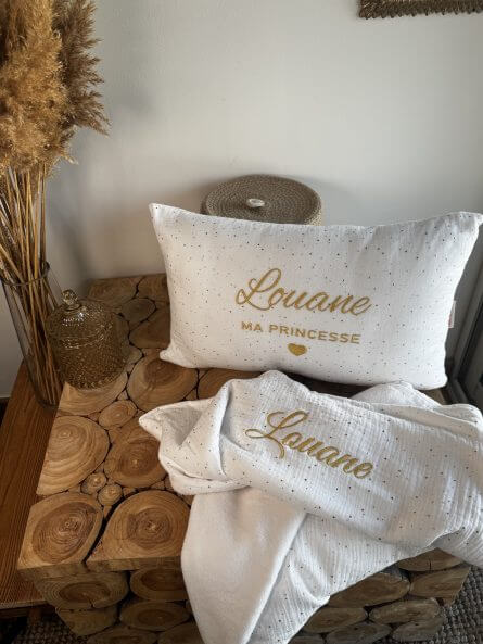 Parure bébé - Plaids + coussin coton – Image 1