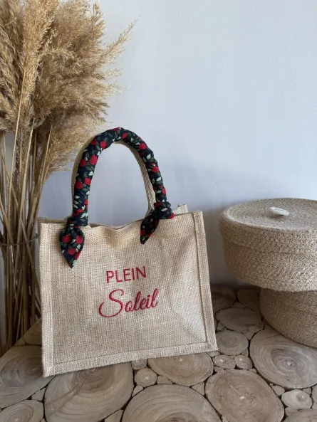 Petit format - Ruban Fleuri - Plein soleil - Broderie bordeaux – Image 1